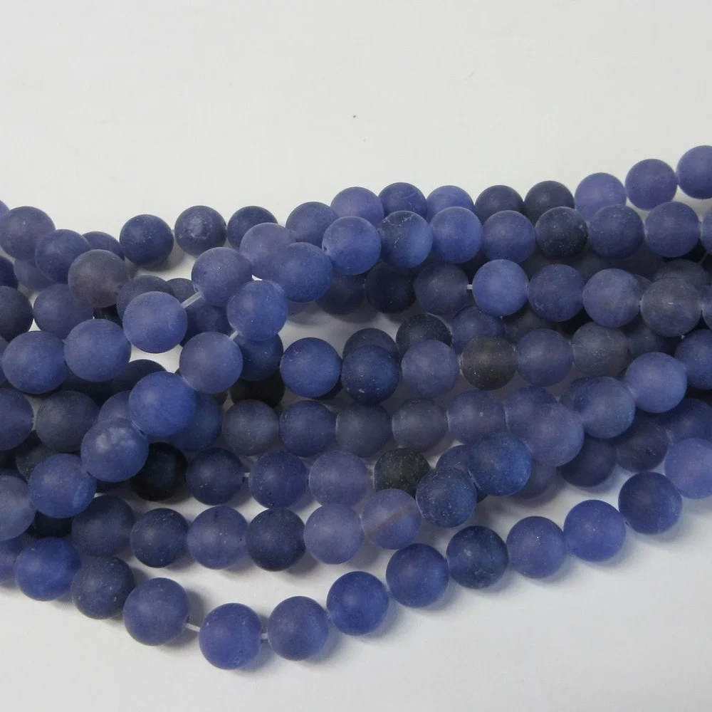 8-9MM Frosted Purple Jade Beads-ONE Gemstone‎ Bead Strand-Jewelry Supplies NWT